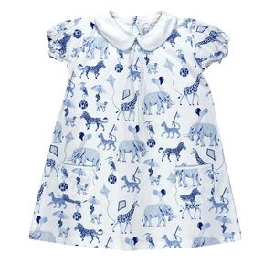 HEYWARD HOUSE kids girl's safari dress White Twirl Peter Pan Collar Dress 7